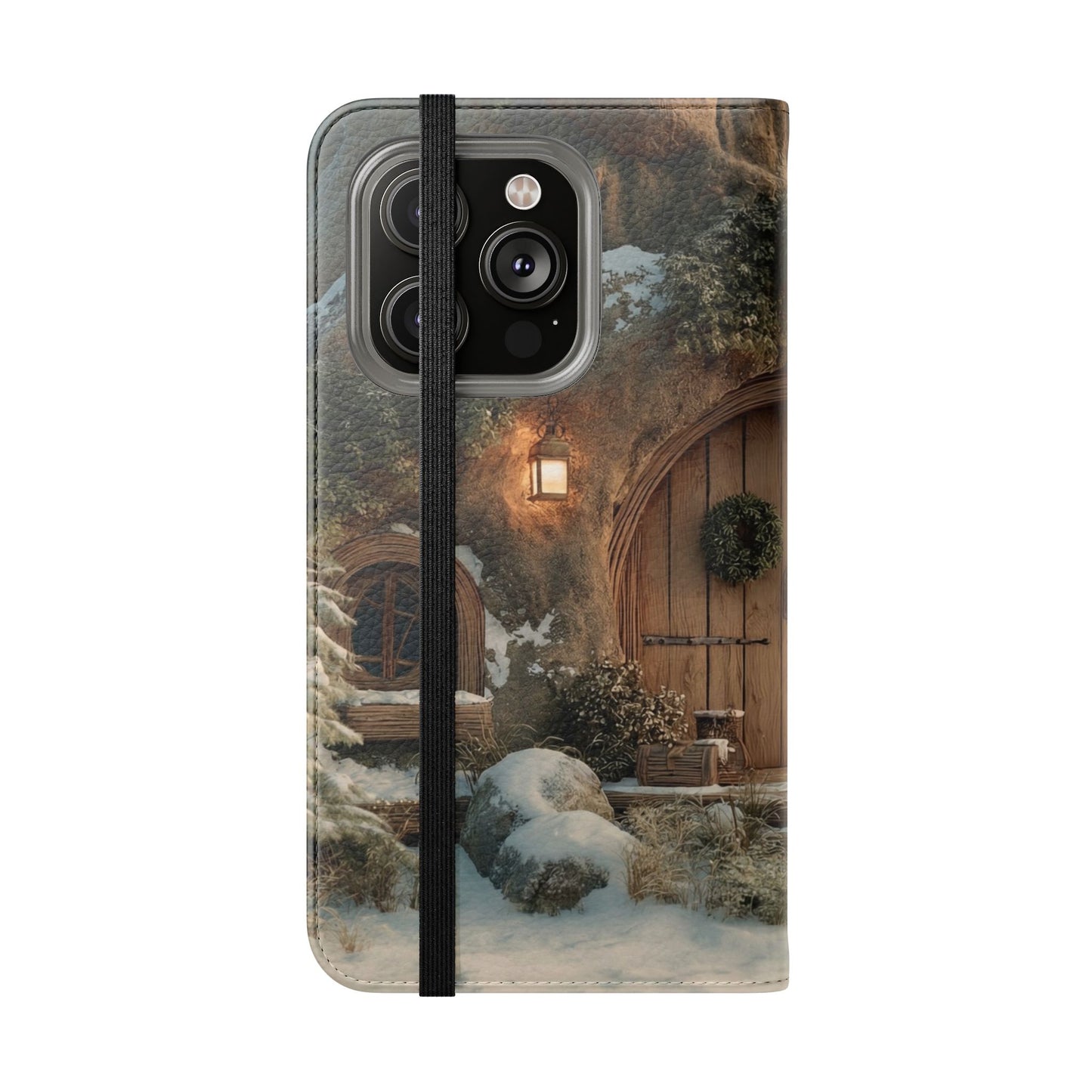 Hobbit Hole Flip Cases – Cozy Winter Doorway Scene