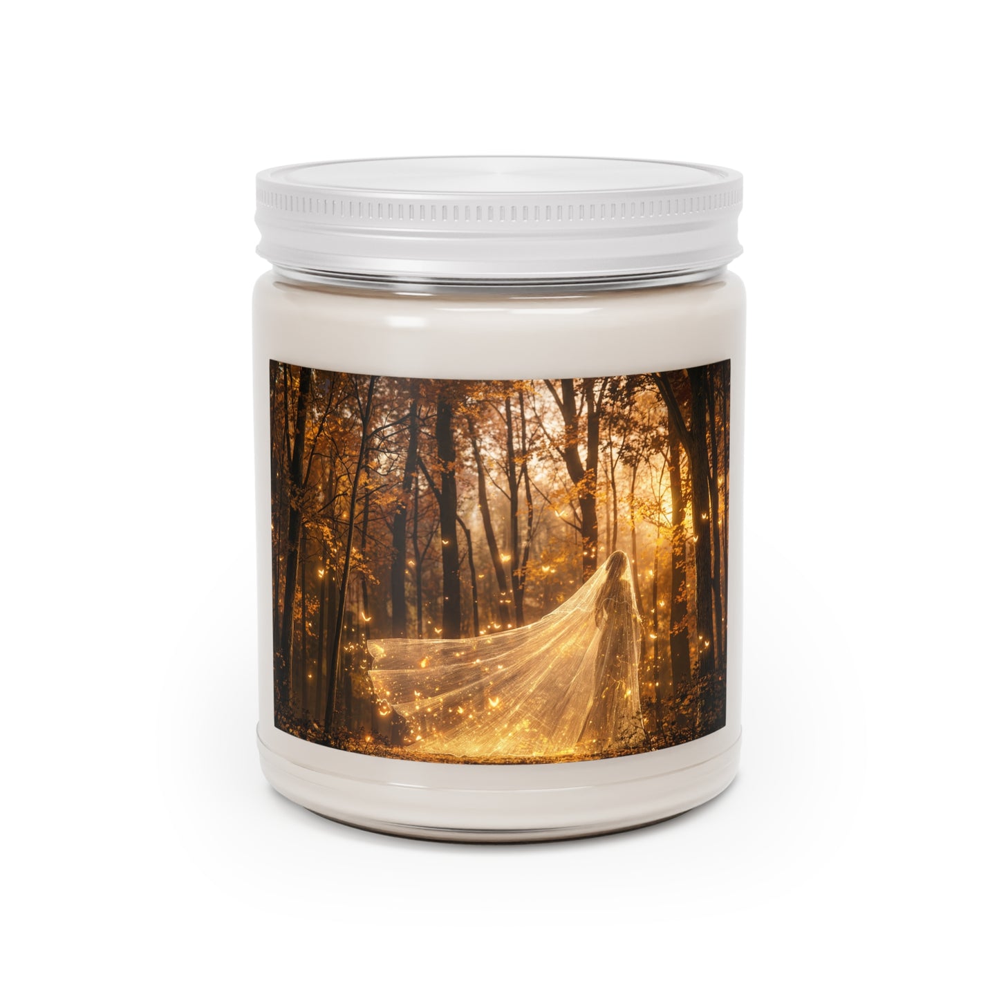 Enchanted Forest Veil Candle – Golden Twilight Guardian