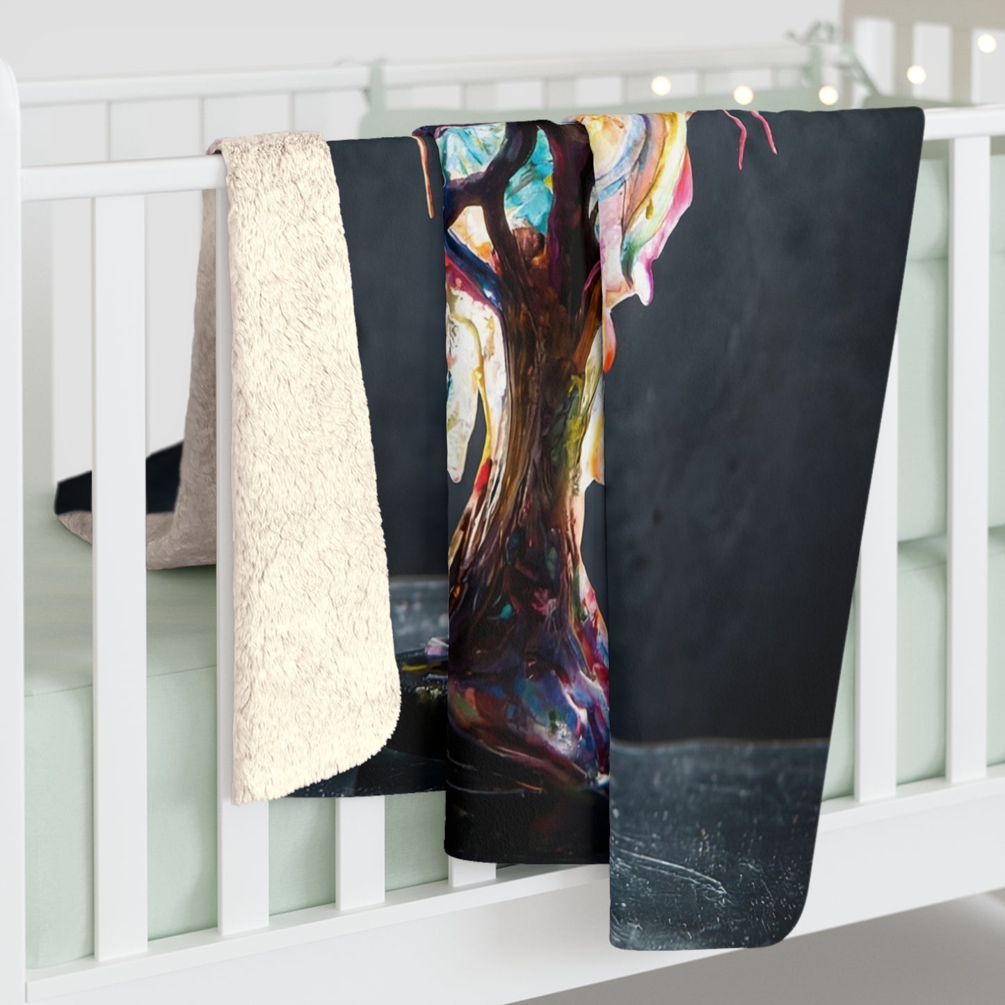 Prism Tree Sherpa Fleece Blanket – Liquid Rainbow Canopy Wrap