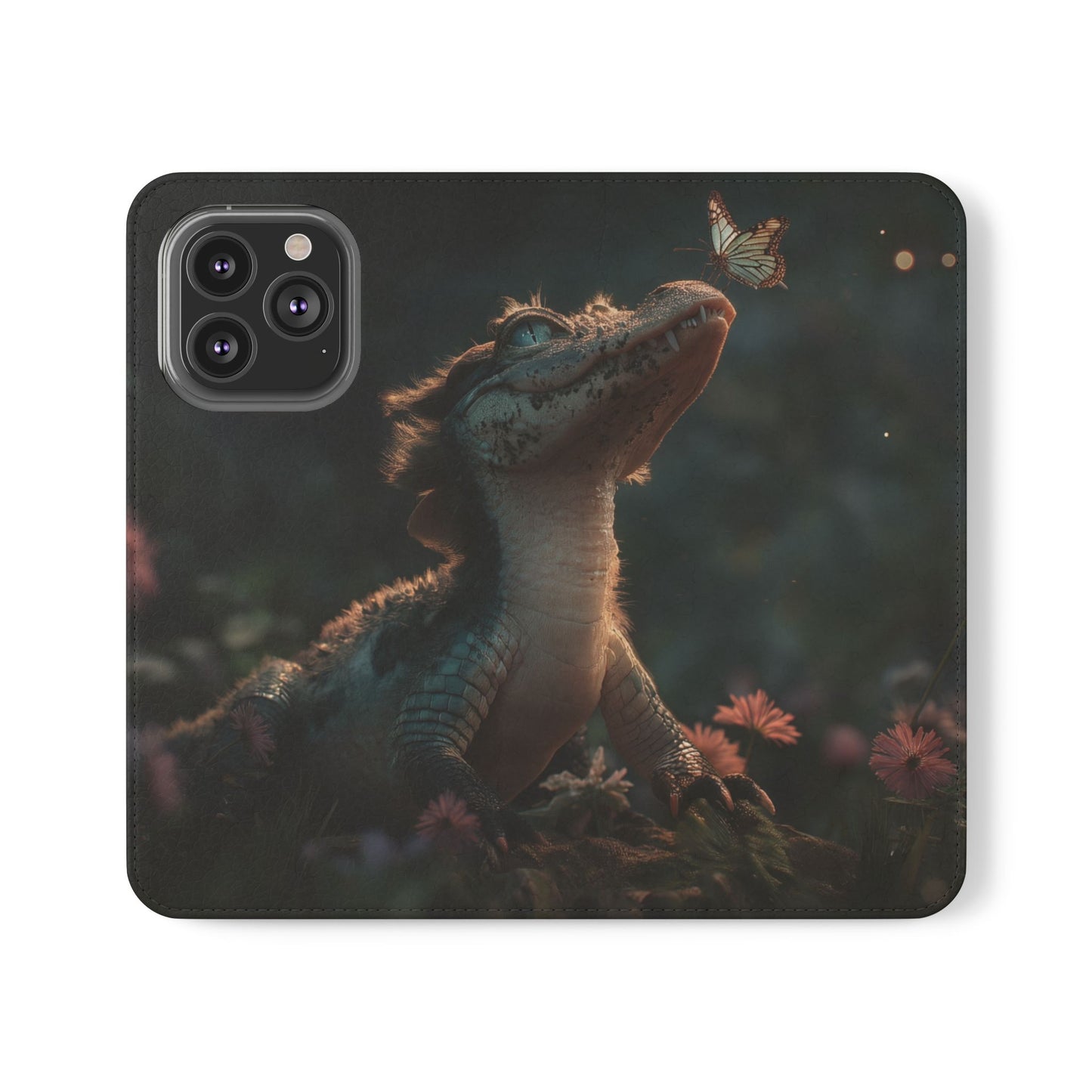 Crocodile Butterfly Flip Cases – Tender Guardian with Moth Companion