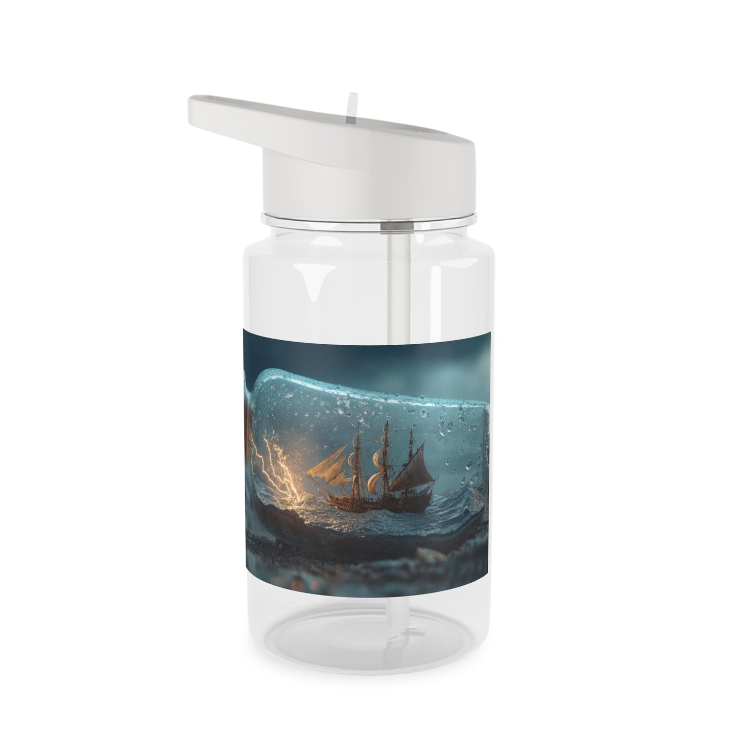Lightning Ship Tritan Water Bottle – Stormy Seas in a Glass Vessel