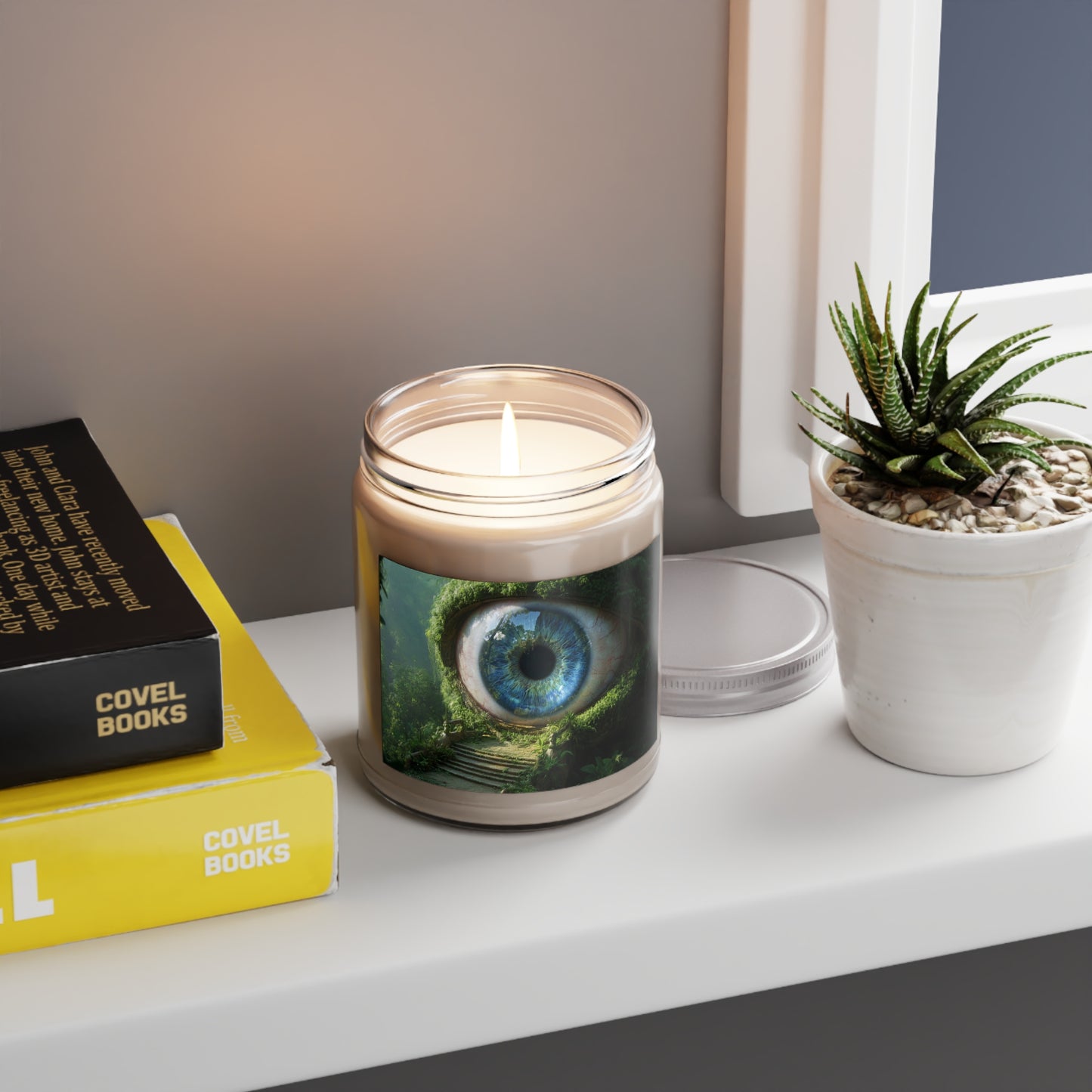 Guardian Eye of the Verdant Grove Scented Soy Candles with White Lid, 9oz – Watchful Forest Serenity
