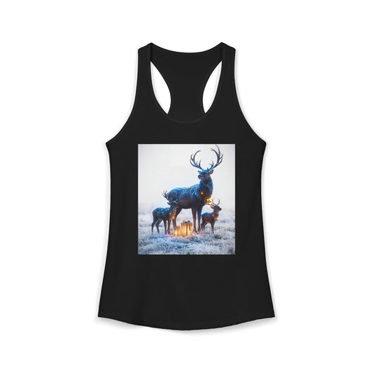 Starlit Stag Trio Women's Ideal Racerback Tank – Frosty Forest Gift Guardians