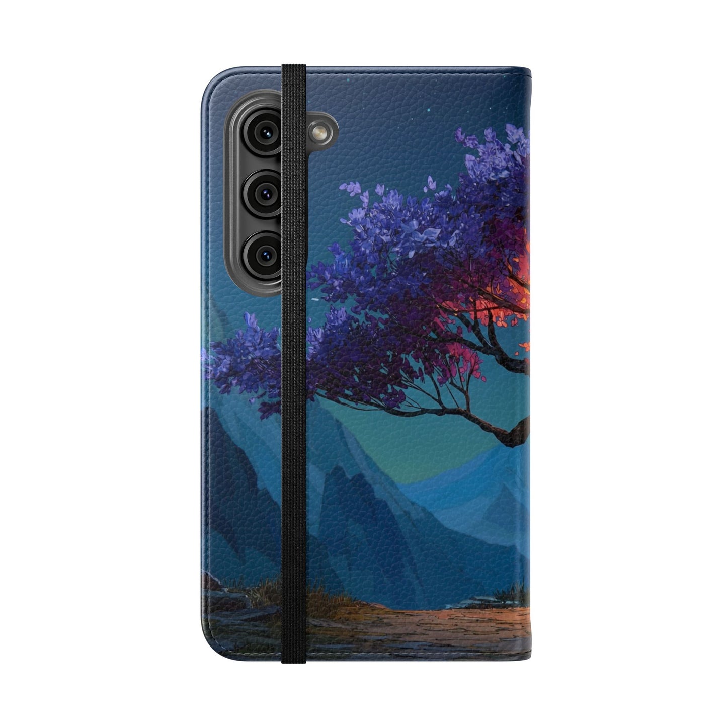 Violet Flame Tree Flip Cases – Twilight Mountain Glow Case