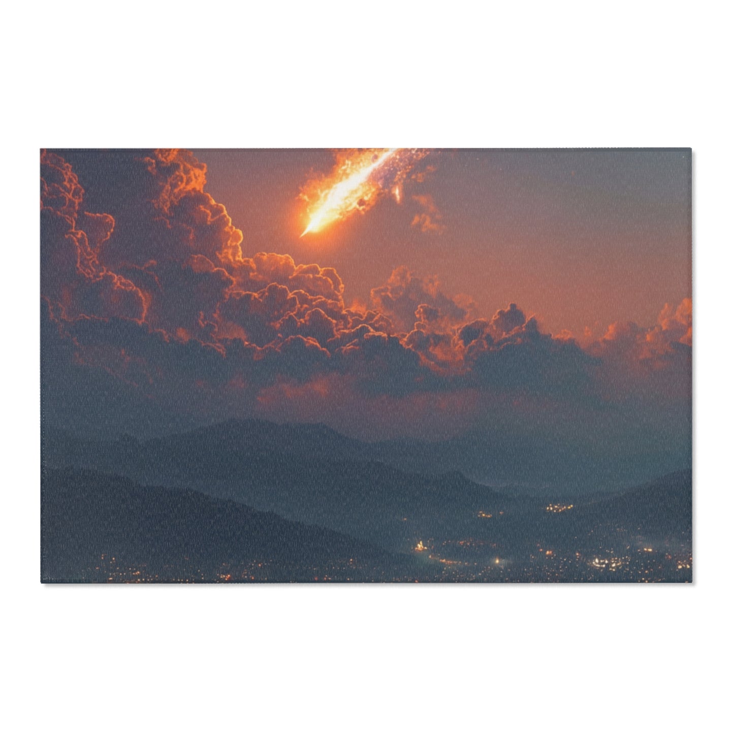 Celestial Fire Comet Area Rugs – Twilight Skyfall Dreamscape