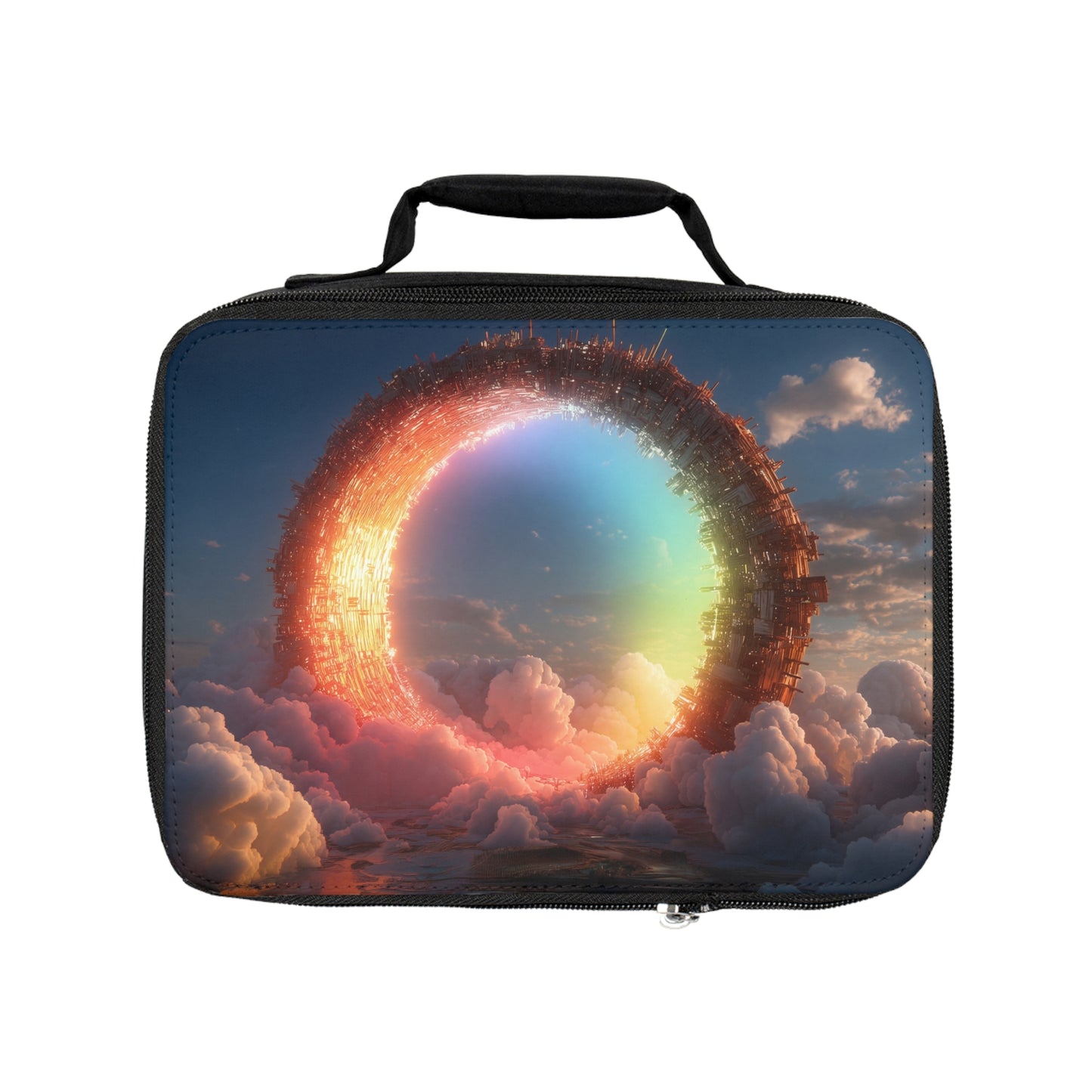 Celestial Vortex Lunch Bag – Indigo Cloud Dreamscape