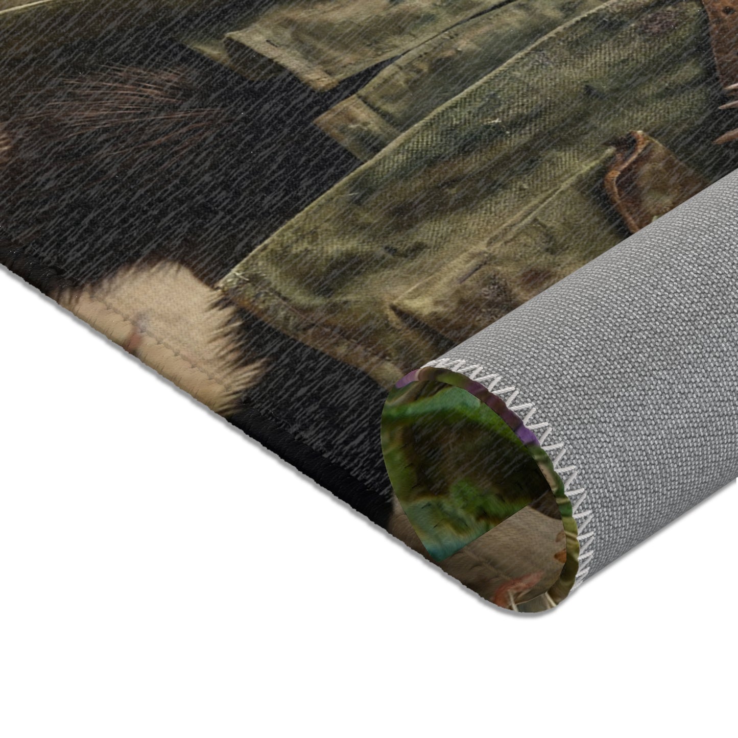 Badger Explorer Area Rug – Mossy Path Through Purple Wildflowers