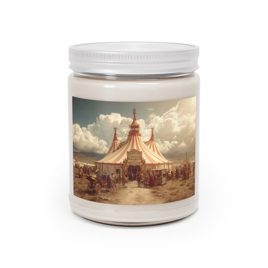Grand Cirque Tent Scented Soy Candles with White Lid, 9oz – Sunset Spectacle at the Big Top