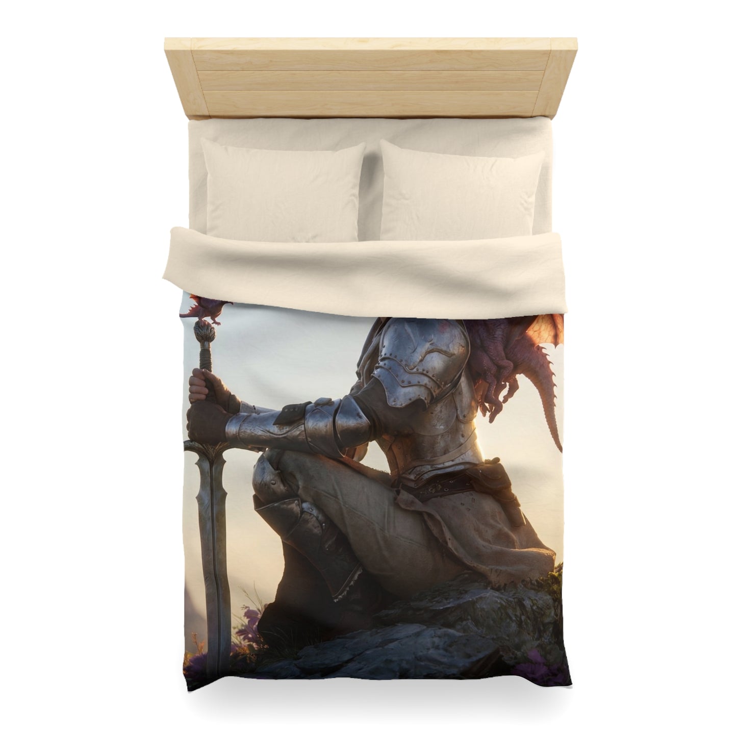 Dragon-Scale Sentinel Microfiber Duvet Cover – Sunset Peak Alliance