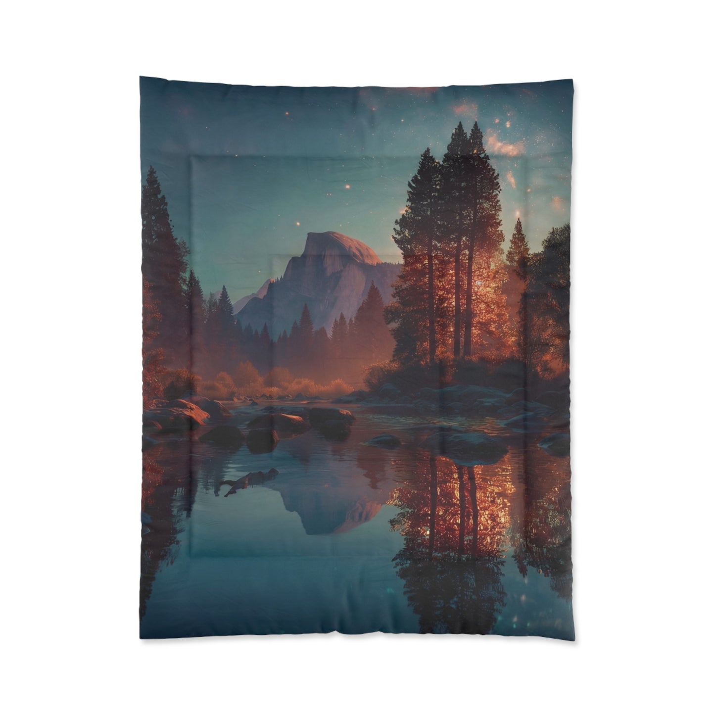 Starlit River Reflection Comforter – Half Dome’s Whispering Waters