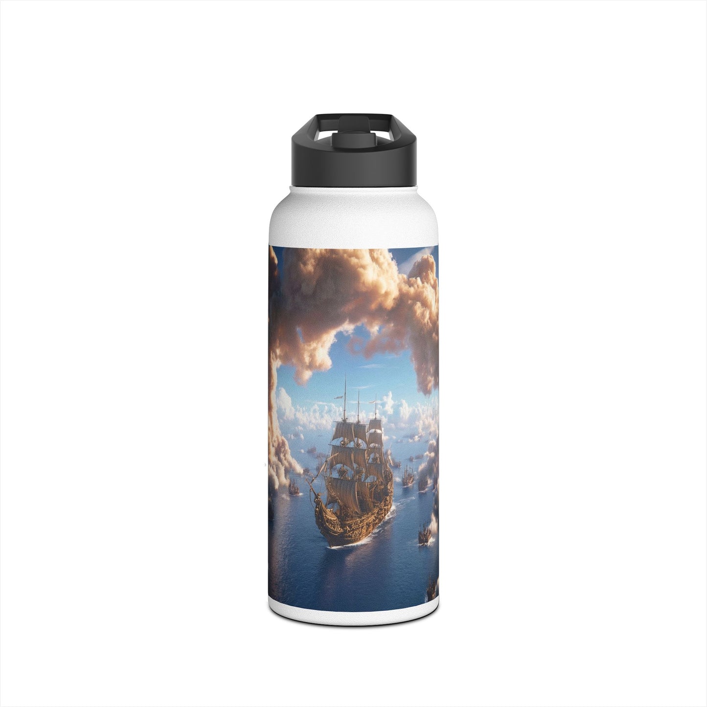 Celestial Fleet Stainless Steel Water Bottle, Standard Lid – Dawn’s Archway at Sea