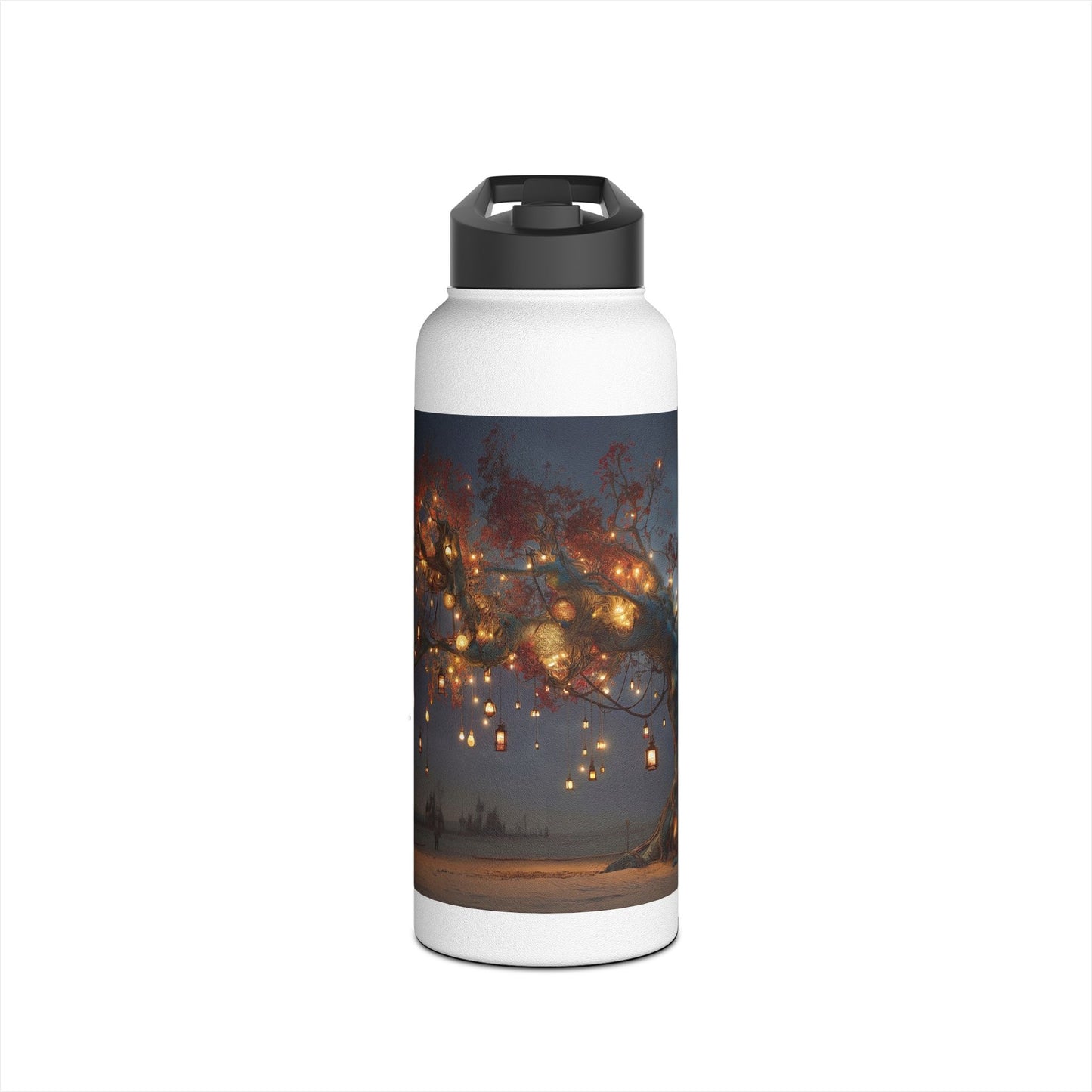 Lantern Tree Stainless Steel Water Bottle, Standard Lid – Desert Night’s Whispering Grove