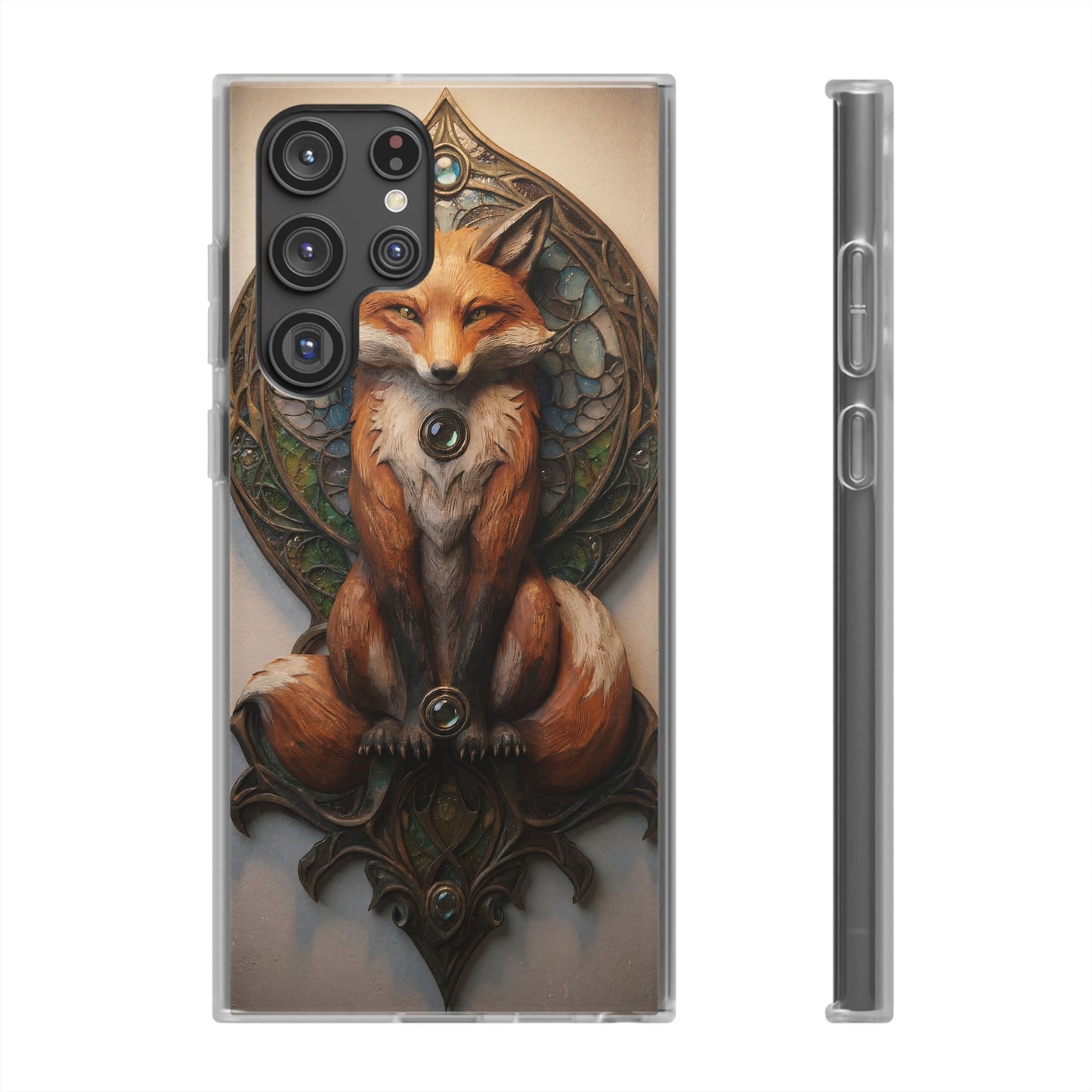 Fox Sentinel Flexi Cases – Amber Glow Through Stained Glass
