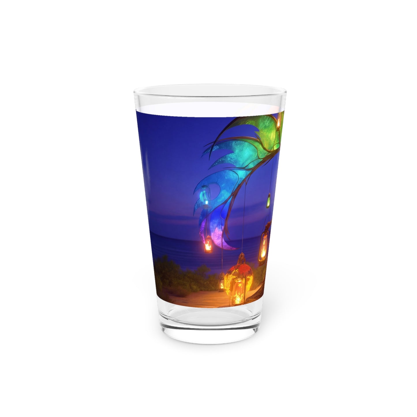 Luminous Phoenix Throne Pint Glass, 16oz – Sunset Sanctuary for the Soul