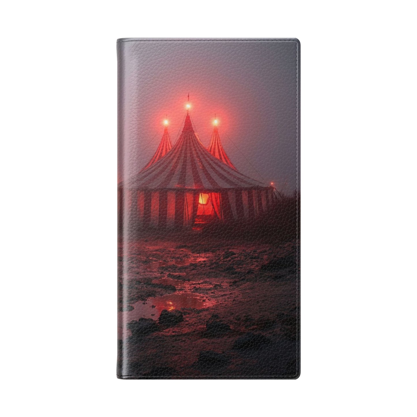 Crimson Circus Tent Flip Cases – Misty Coastside Lantern Scene