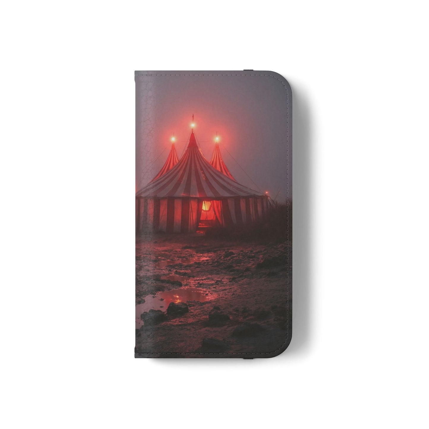 Crimson Circus Tent Flip Cases – Misty Coastside Lantern Scene