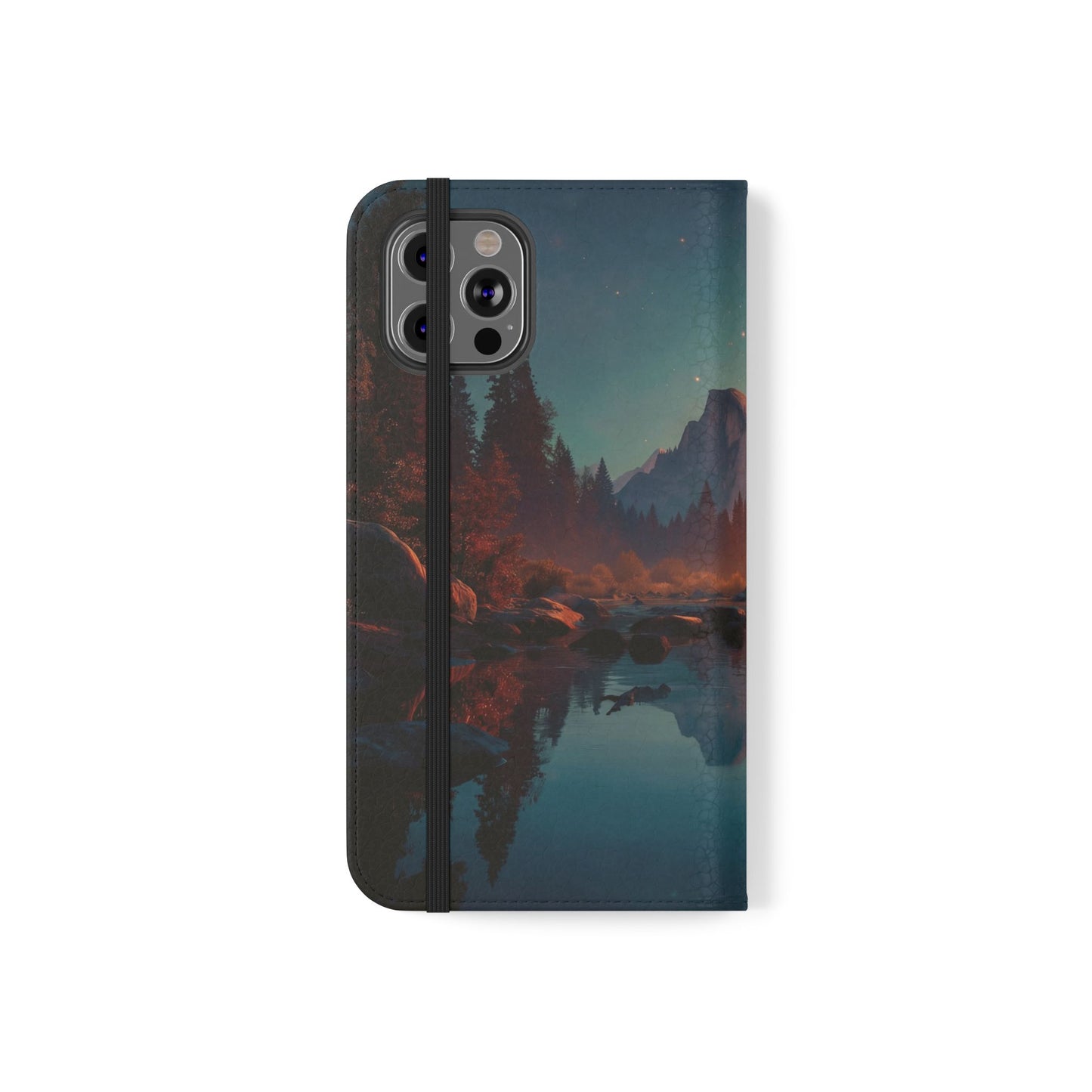 Starlit Valley Flip Cases – Twilight River and Half Dome Reflections
