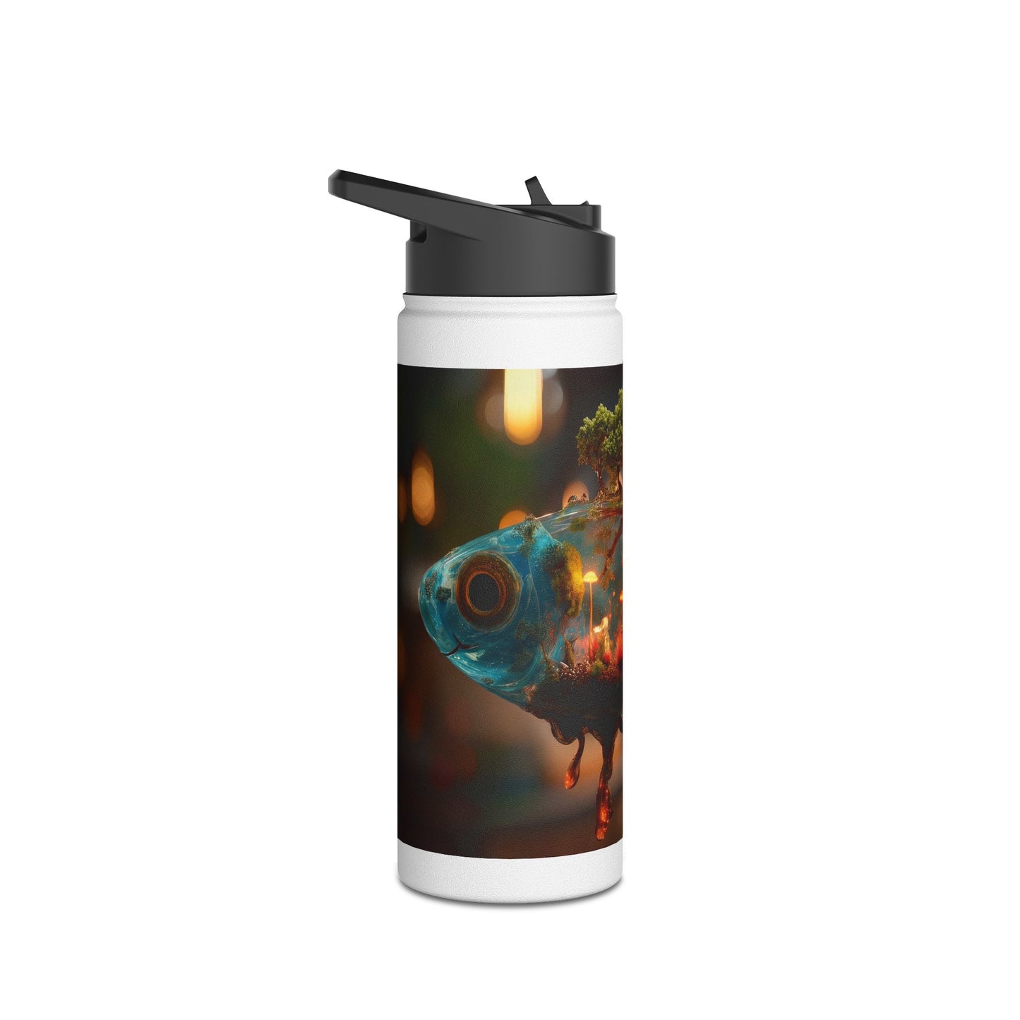 Whispering Forest Fish Water Bottle – Liquid Eden in a Glass Scaled World