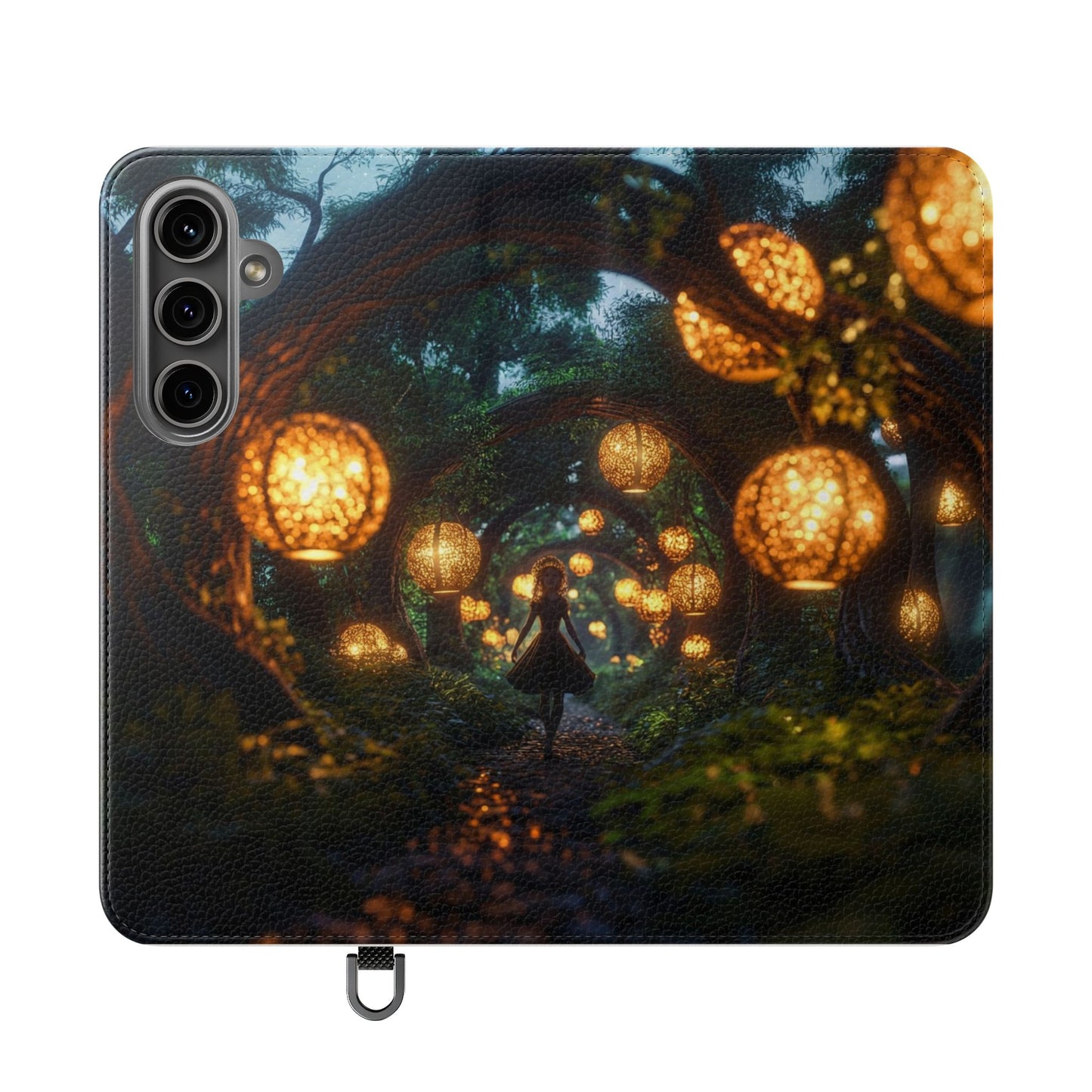Lantern Archway Flip Cases – Girl Walking Through Forest Tunnel Art Case