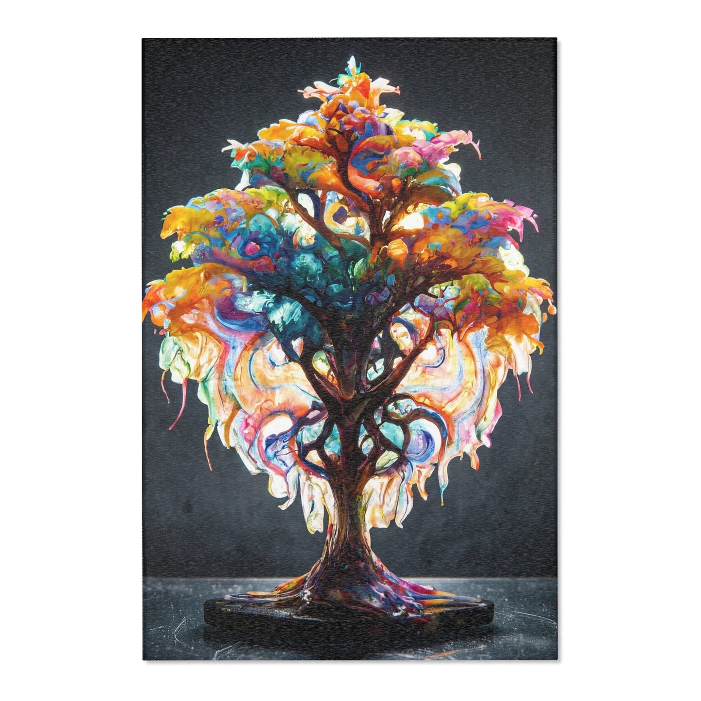 Chromatic Tree of Life Area Rug – Vivid Palette Dreamscape