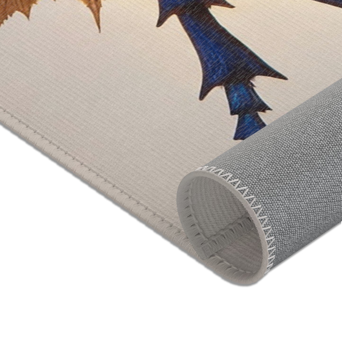 Celestial Beetle Area Rugs – Midnight Blue Starry Insect Amid Autumn Leaves