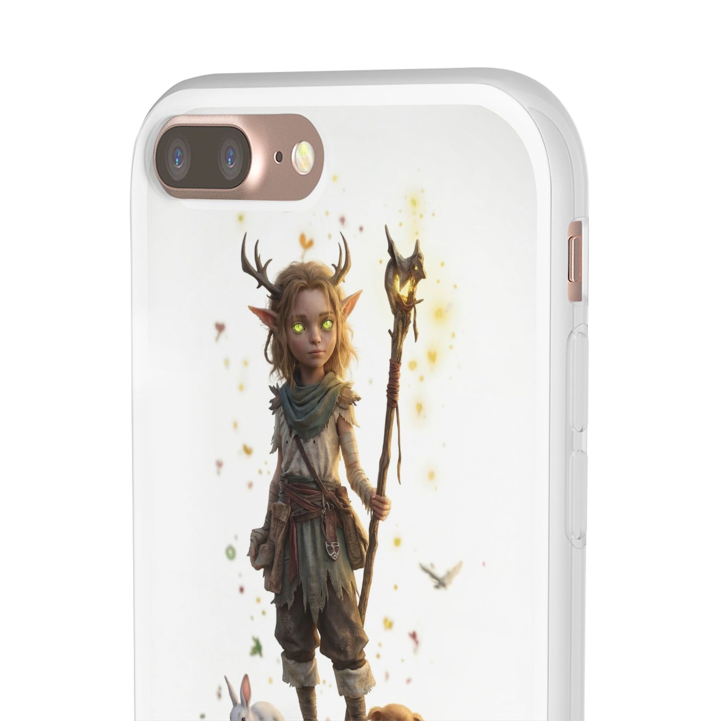 Forest Sentinel Flexi Cases – Glowing Antlered Child with Pet Companions