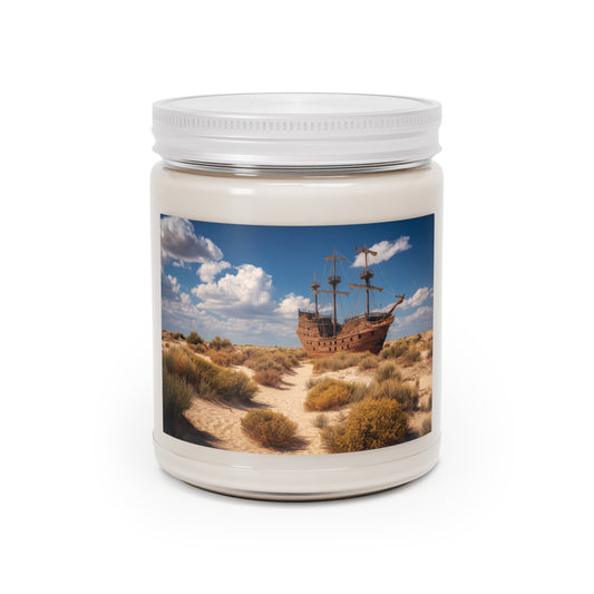 Desert Shipwreck Scented Soy Candles with White Lid, 9oz – Salt-Spray Mirage