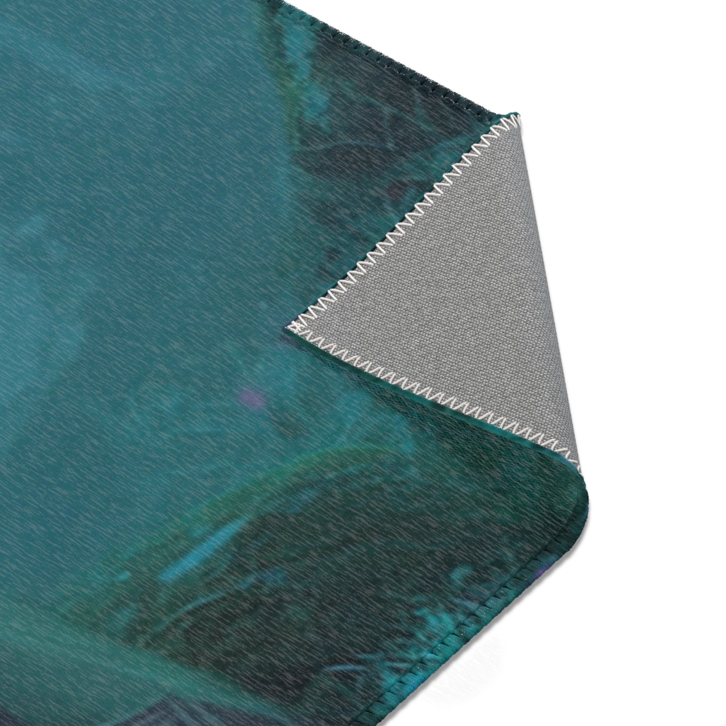 Elven Sentinel Area Rug – Twilight Grove with Glowing Blade