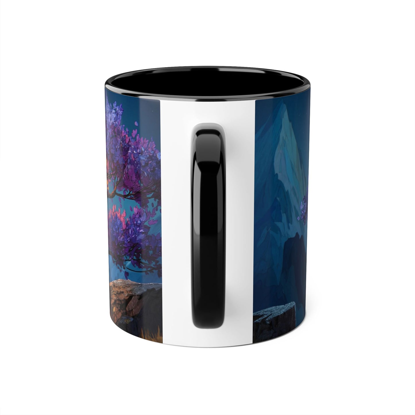 Twilight Bloom Accent Mugs, 11oz – Starlit Canopy & Golden Sunlight