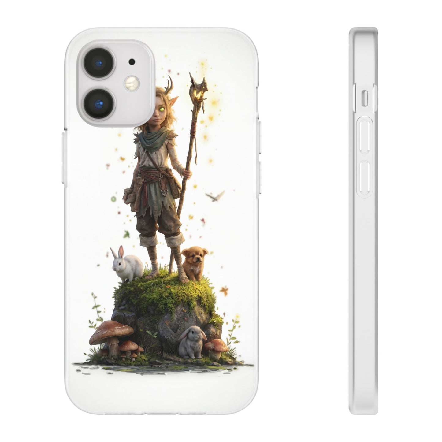 Forest Sentinel Flexi Cases – Glowing Antlered Child with Pet Companions