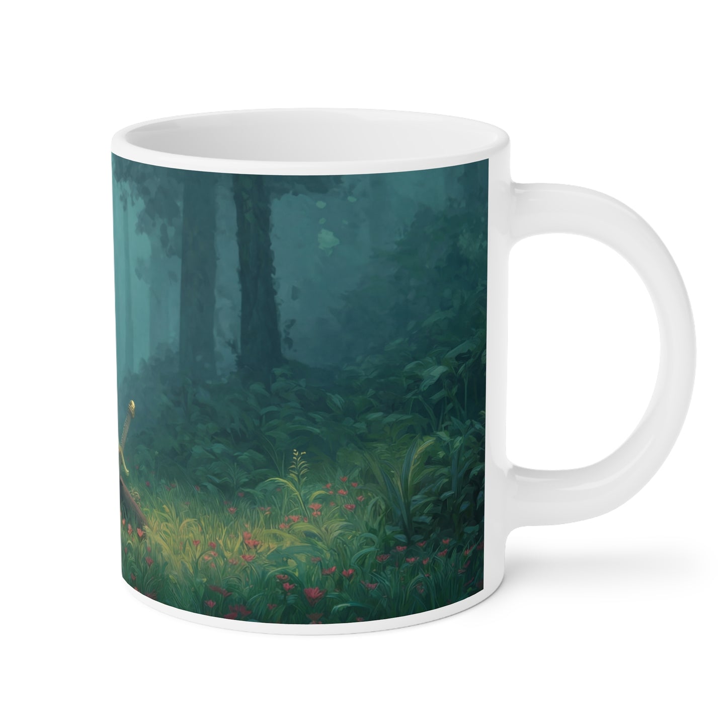 Elven Sentinel Ceramic Mugs (11oz\15oz\20oz) – Moss-Whispering Forest Pause