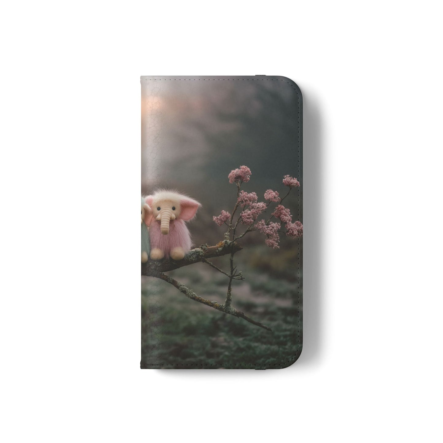 Mossy Branch Elephants Flip Cases – Pastel Fluff Guardians
