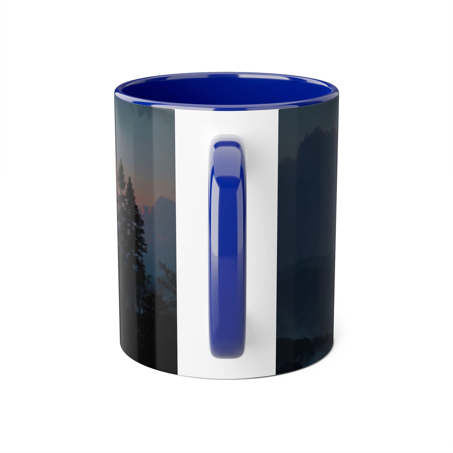 Meteor Over Valley Accent Mugs, 11oz – Fiery Skyfall from Twilight Cliffs