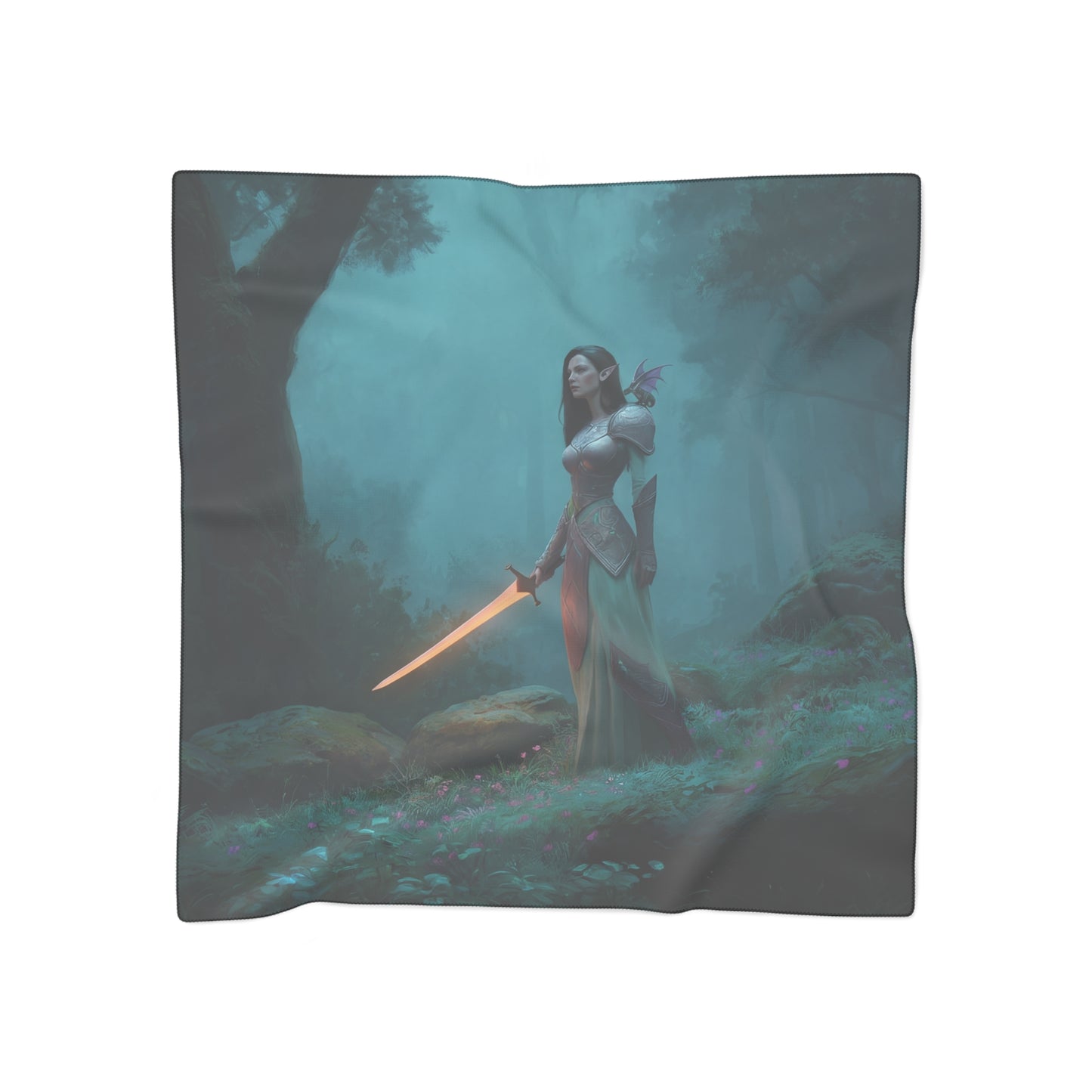 Twilight Sentinel Poly Scarf – Moss-Draped Forest Guardian