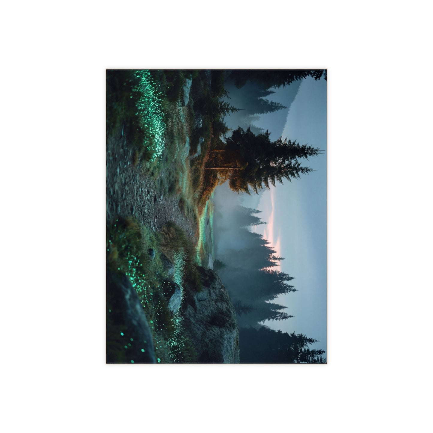 Glowing Moss Path Ceramic Photo Tile – Twilight Forest Secret