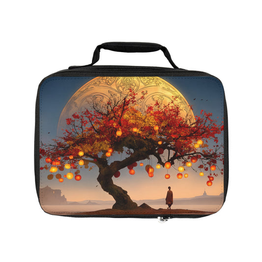 Moonlit Lantern Tree Lunch Bag – Autumnal Reverie with Glowing Paper Lights
