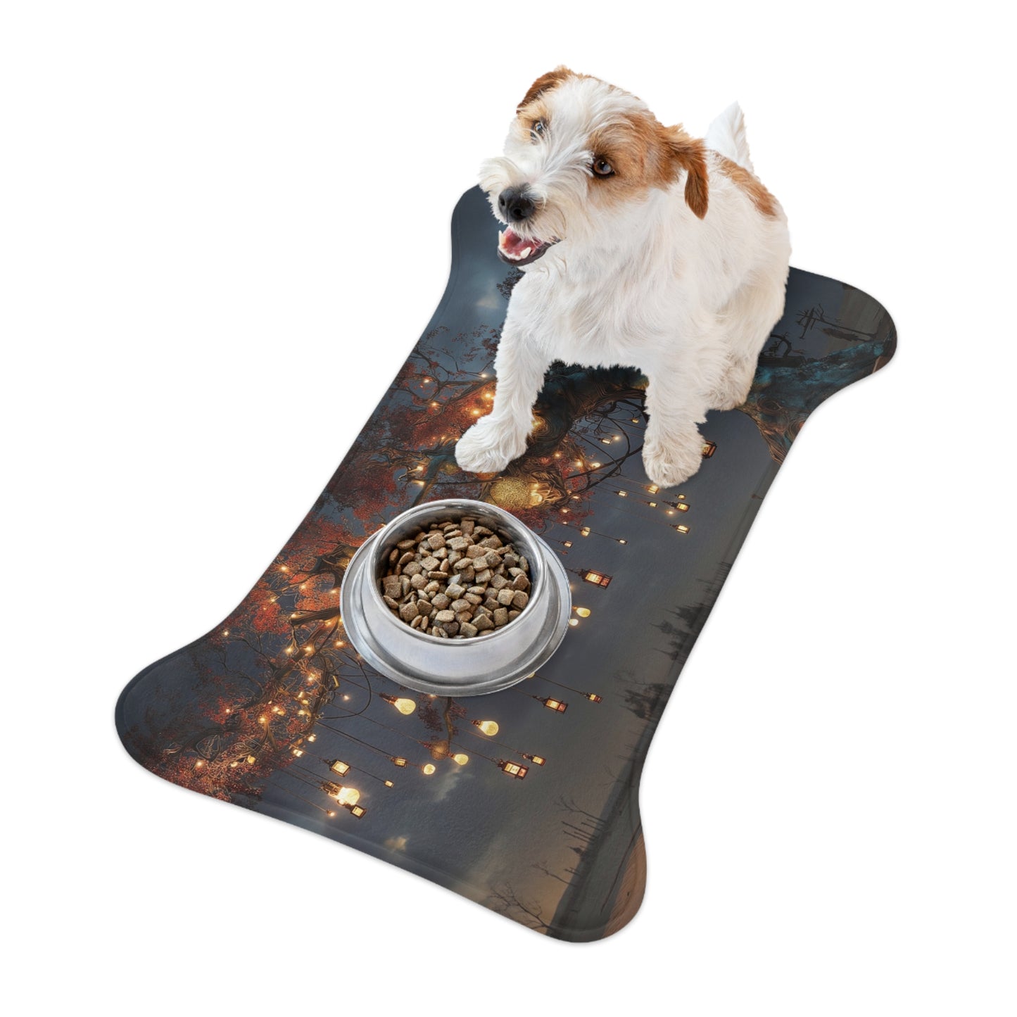 Lantern Tree Pet Feeding Mats – Twilight Grove Warmth