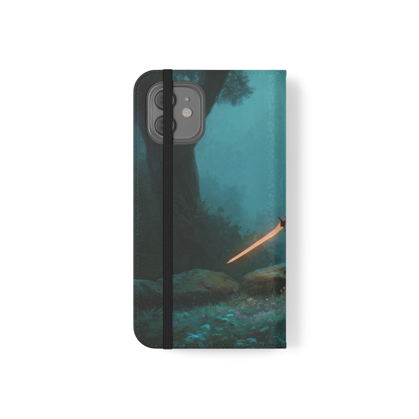 Forest Guardian Flip Cases – Elven Sentinel with Glowing Blade