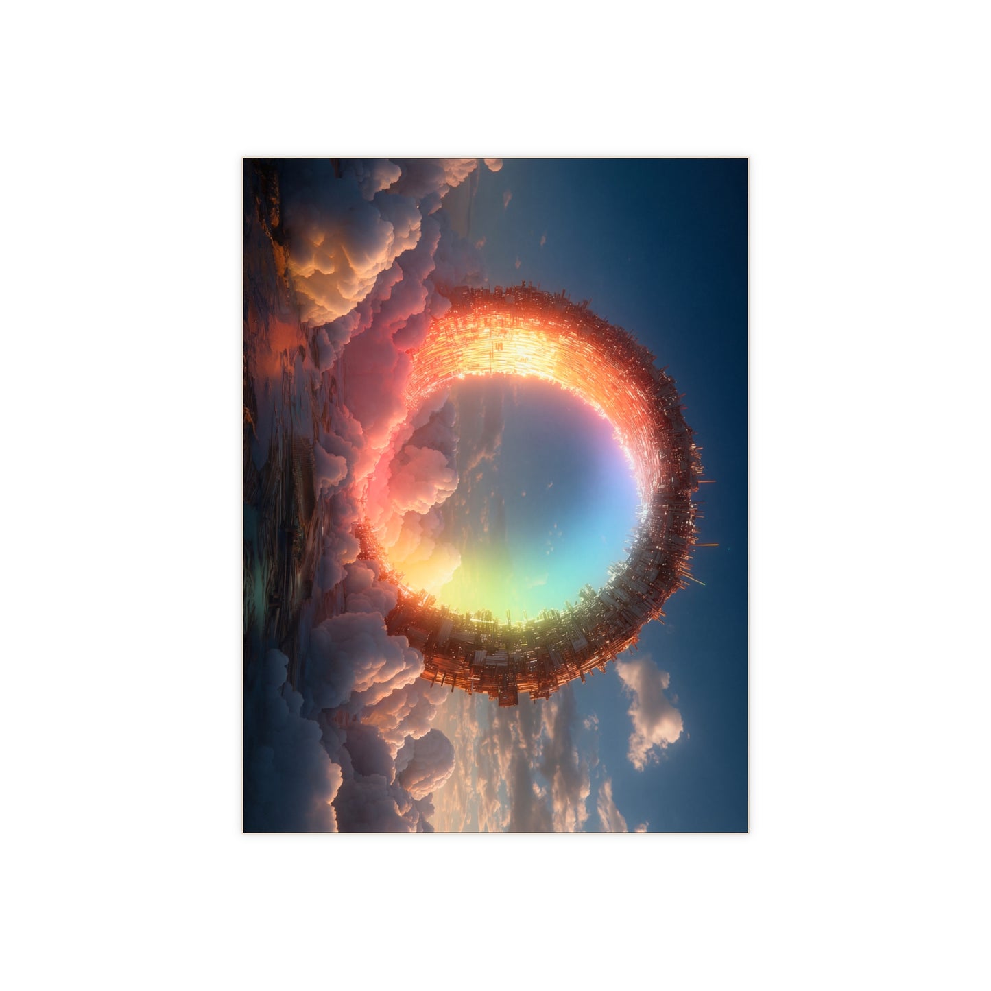 Celestial Vortex Ceramic Photo Tile – Indigo Cloud Dreamscape