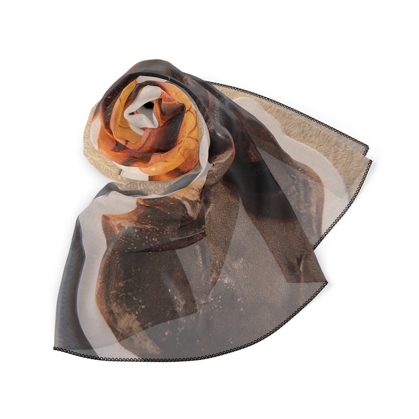 Winged Feline Guardian Scarf – Amber Glow Fantasy Wrap