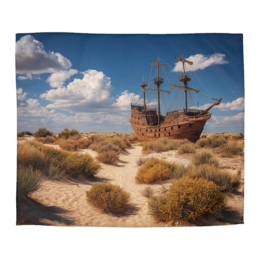 Shipwrecked Galleon Microfiber Duvet Cover – Desert Sandscape Adventure