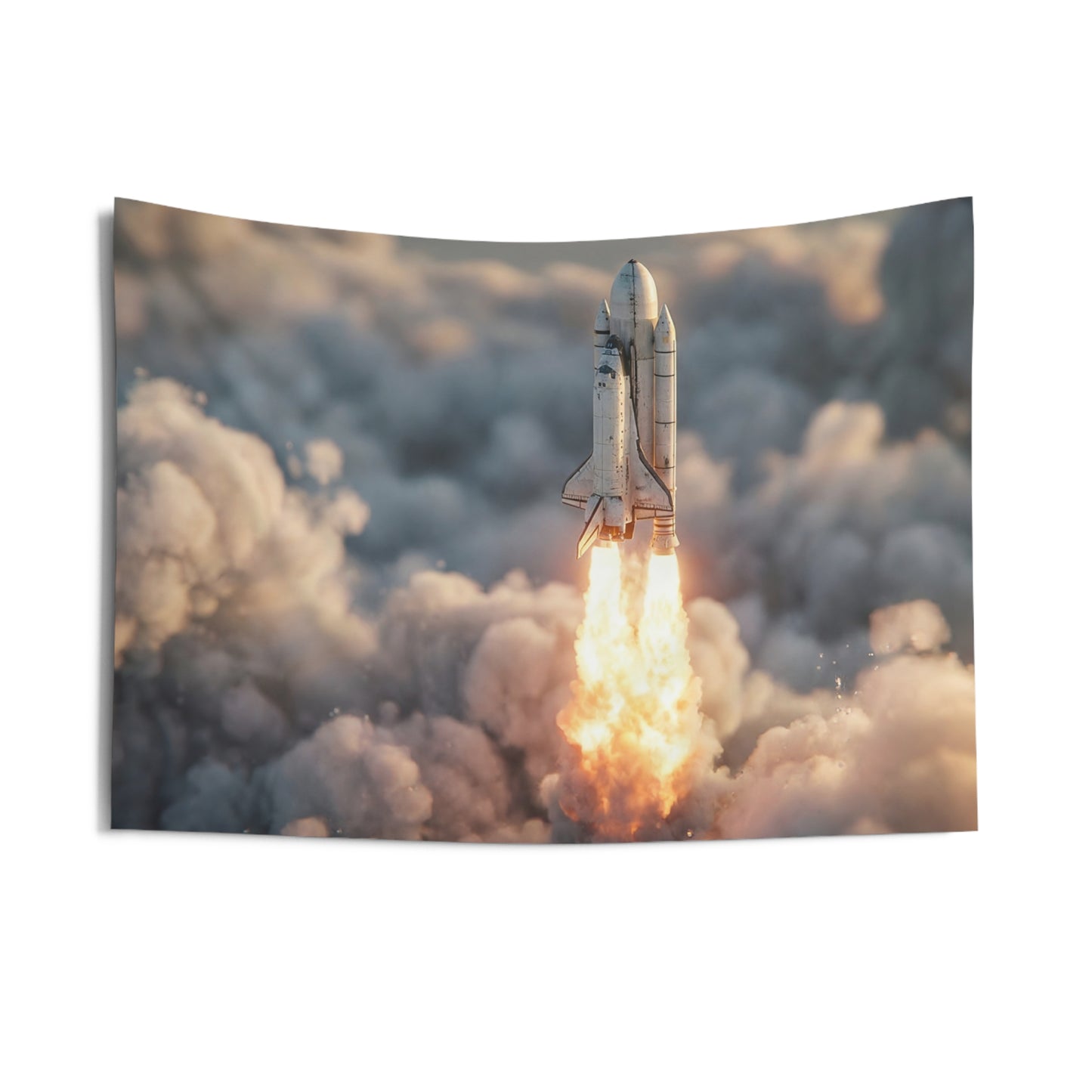 Space Shuttle Launch Indoor Wall Tapestries – Golden Dawn Ascension