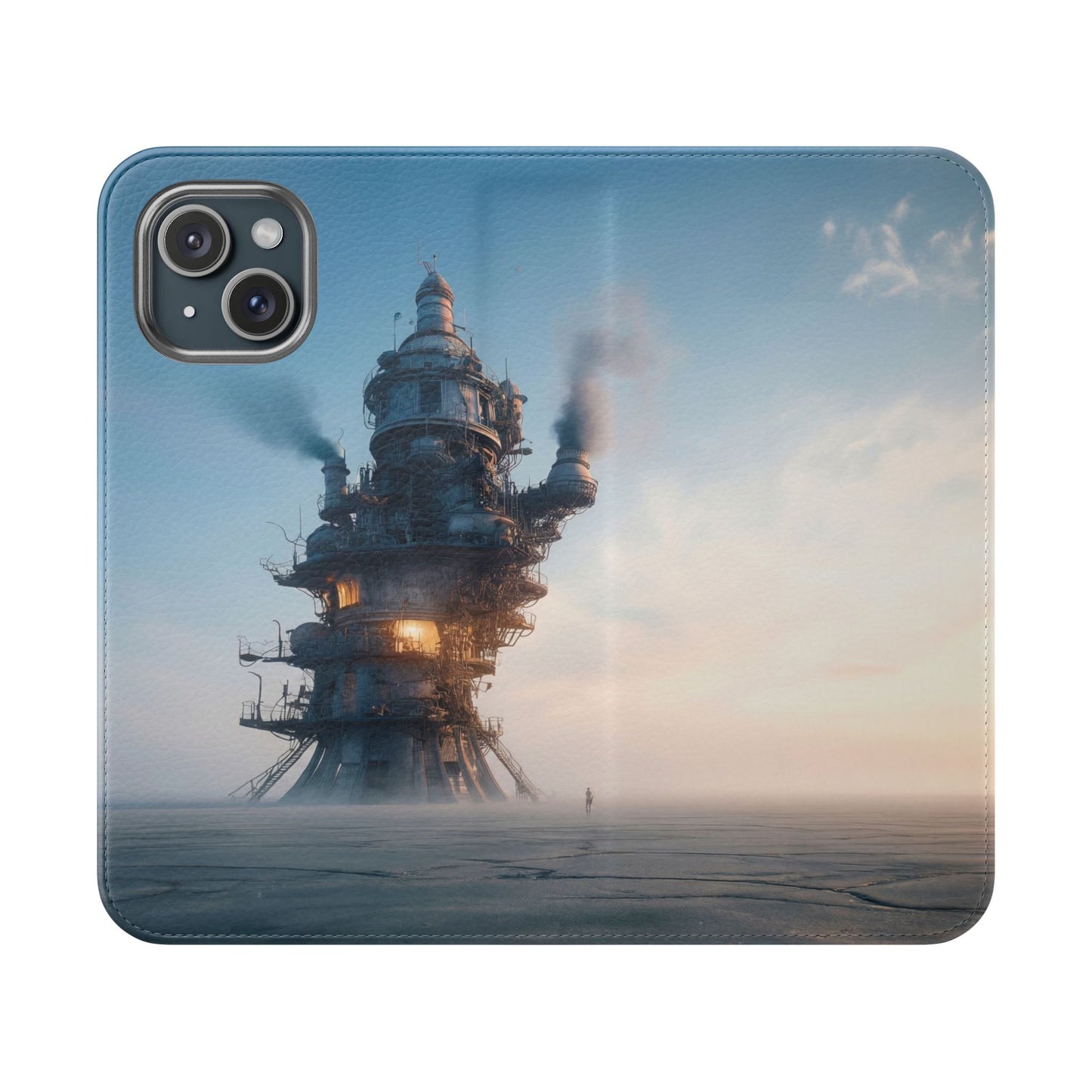 Steam-Stack Tower Flip Cases – Industrial Dawn Sentinel