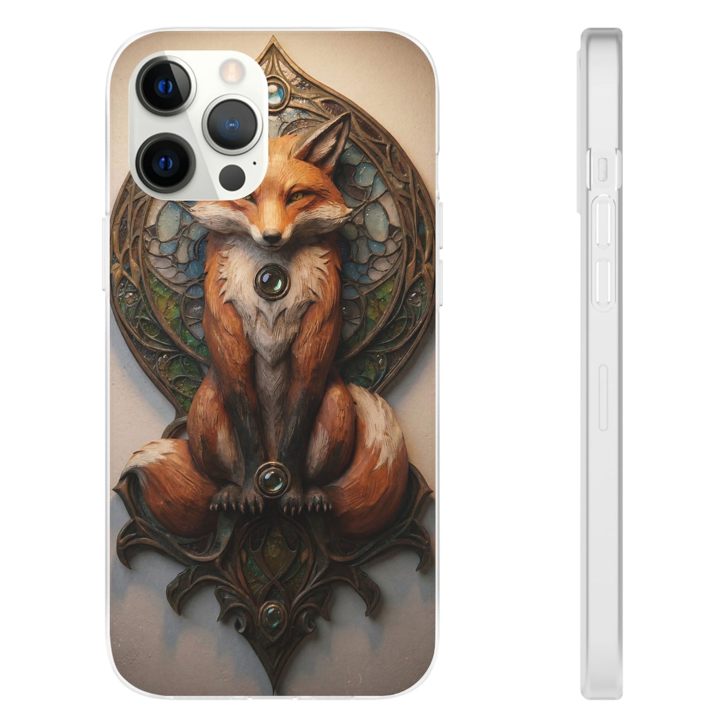 Fox Sentinel Flexi Cases – Amber Glow Through Stained Glass