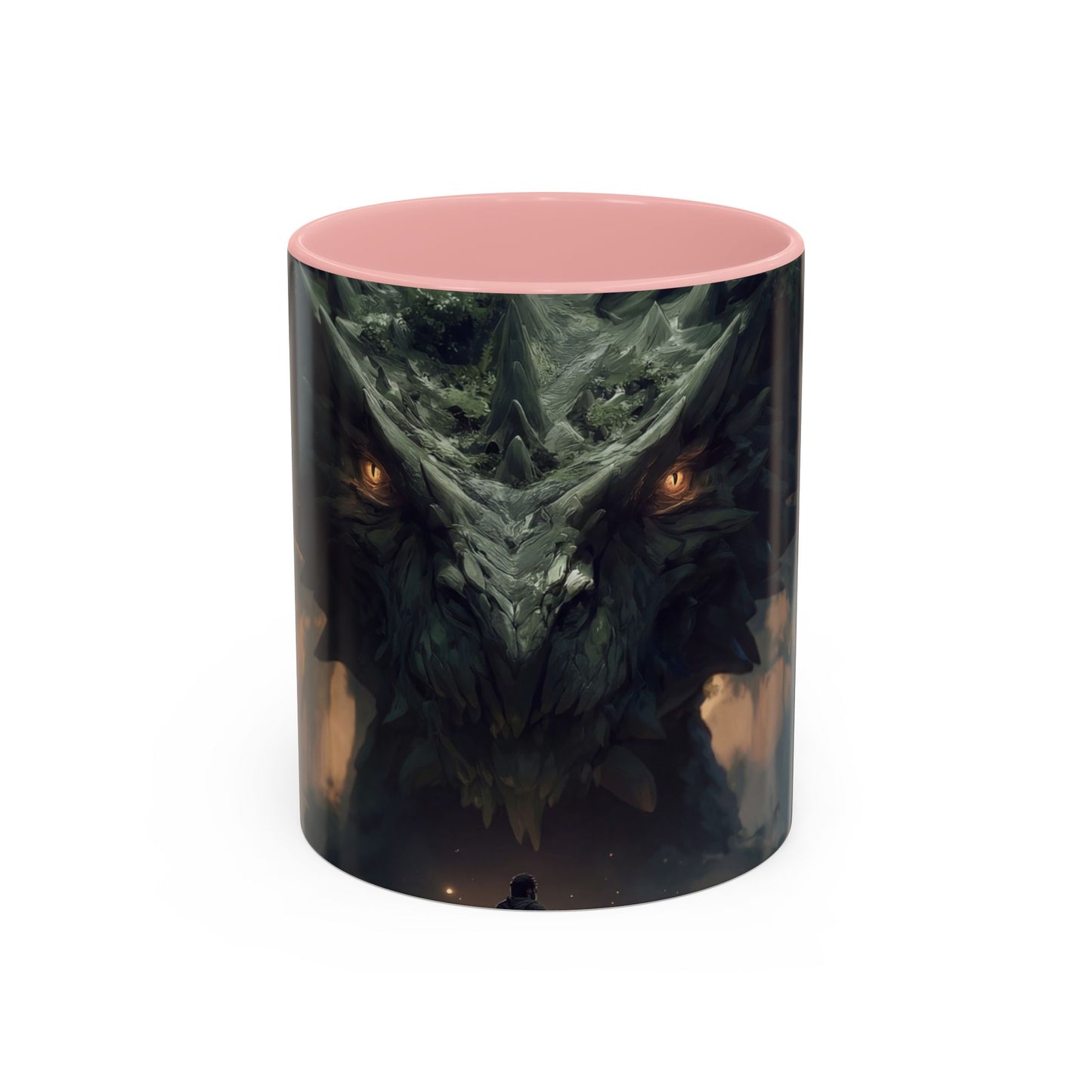 Ancient Dragon Sentinel Accent Coffee Mug (11, 15oz) – Forest Guardian at Dawn