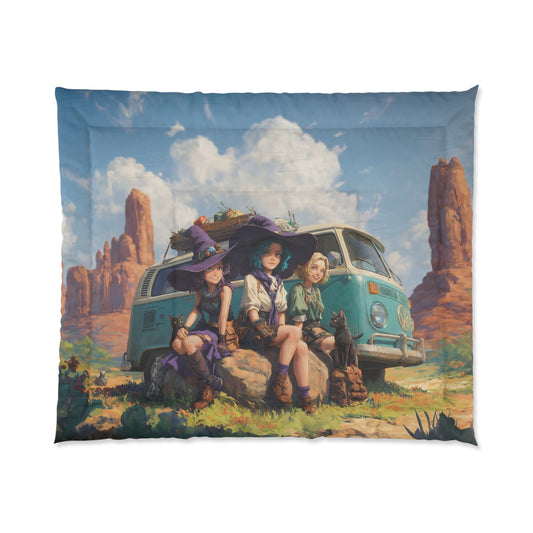 Witch Trio Adventure Comforter – Canyon Road Trip Dreamscape