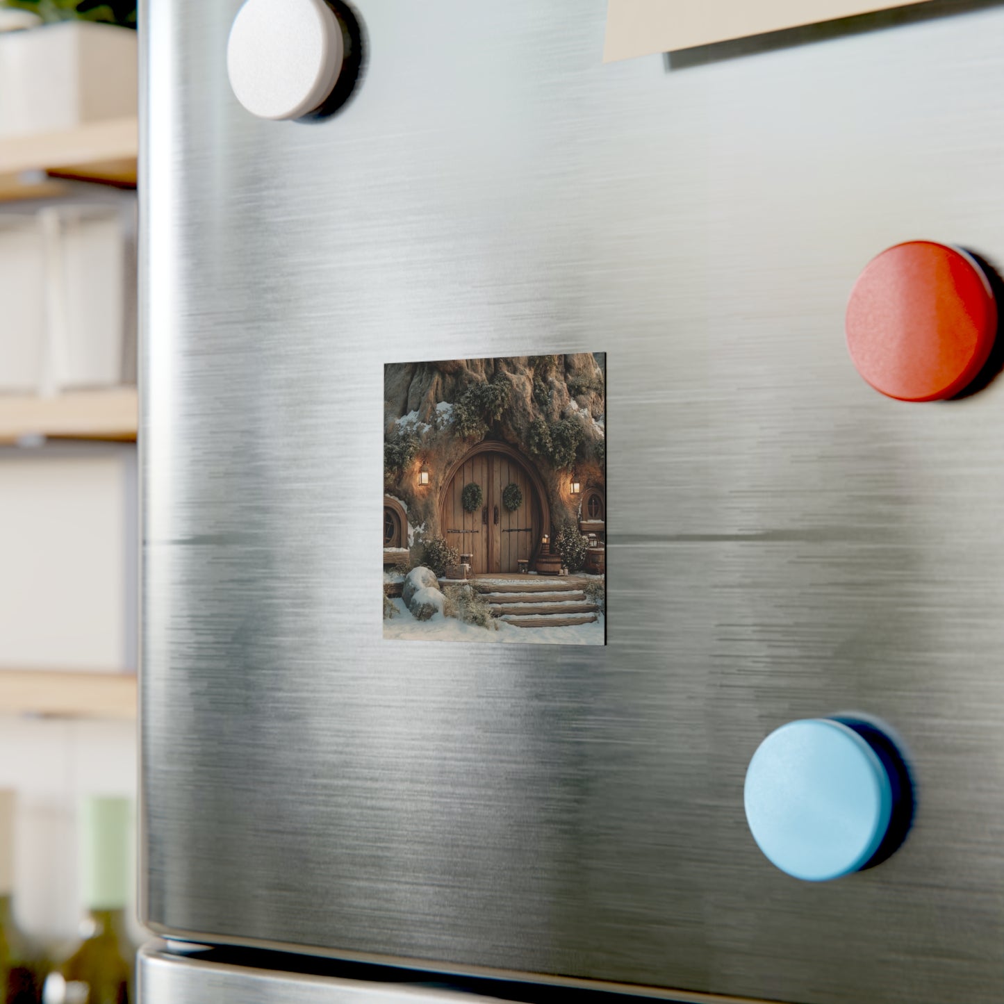 Winterwood Treehouse Magnet – Hearthlight in the Snowy Glade