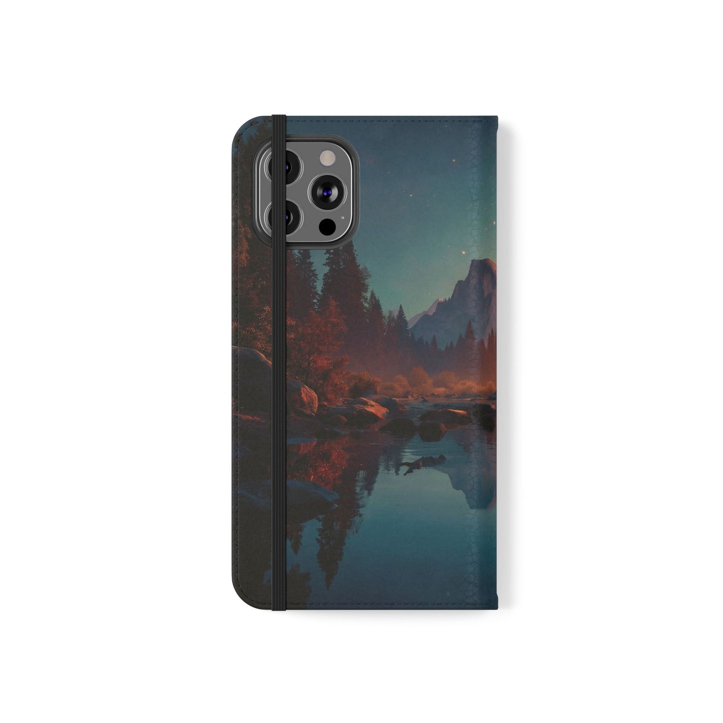 Starlit Valley Flip Cases – Twilight River and Half Dome Reflections