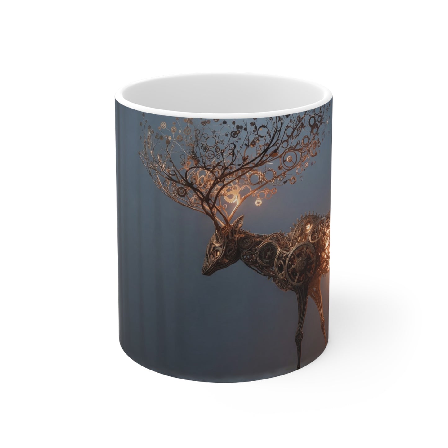 Clockwork Stag Ceramic Mugs (11oz\15oz\20oz) – Luminescent Forest Sentinel