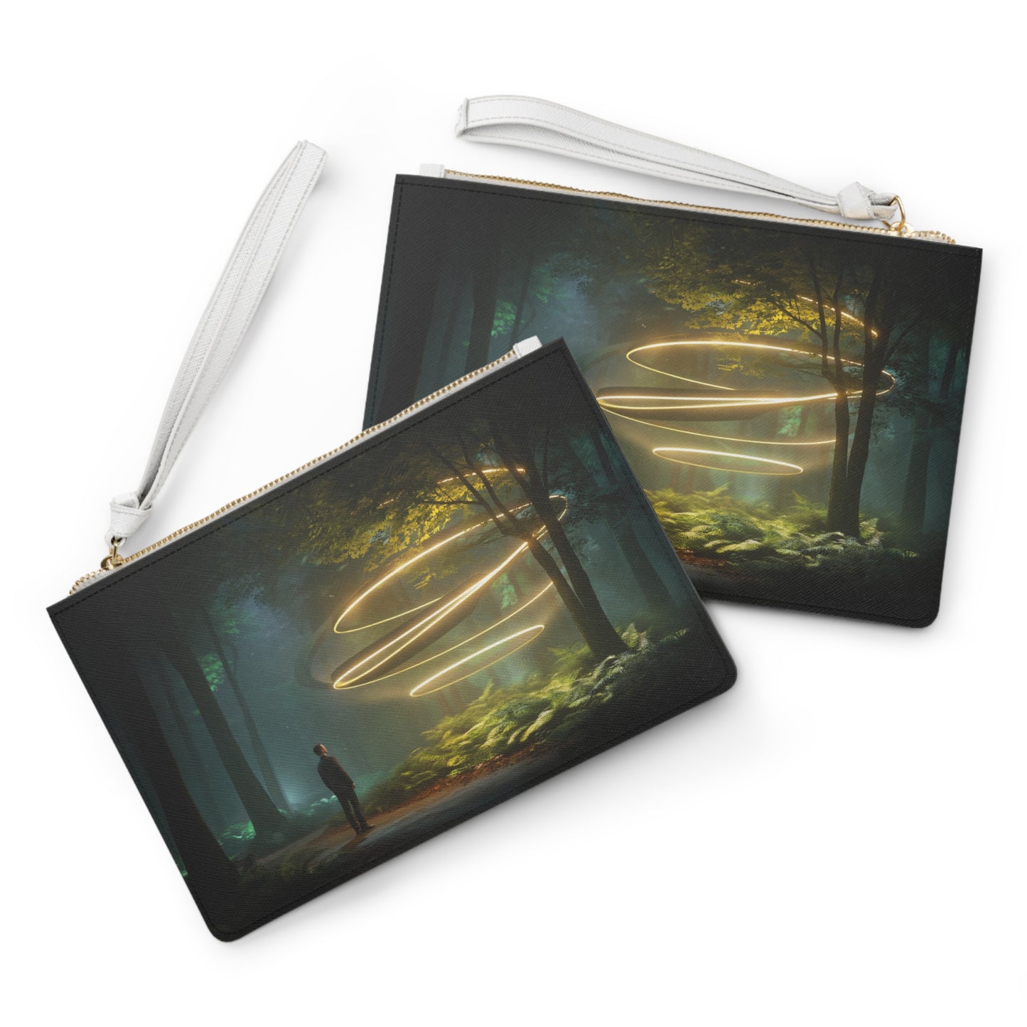 Celestial Vortex Clutch Bag – Indigo Cloud Dreamscape